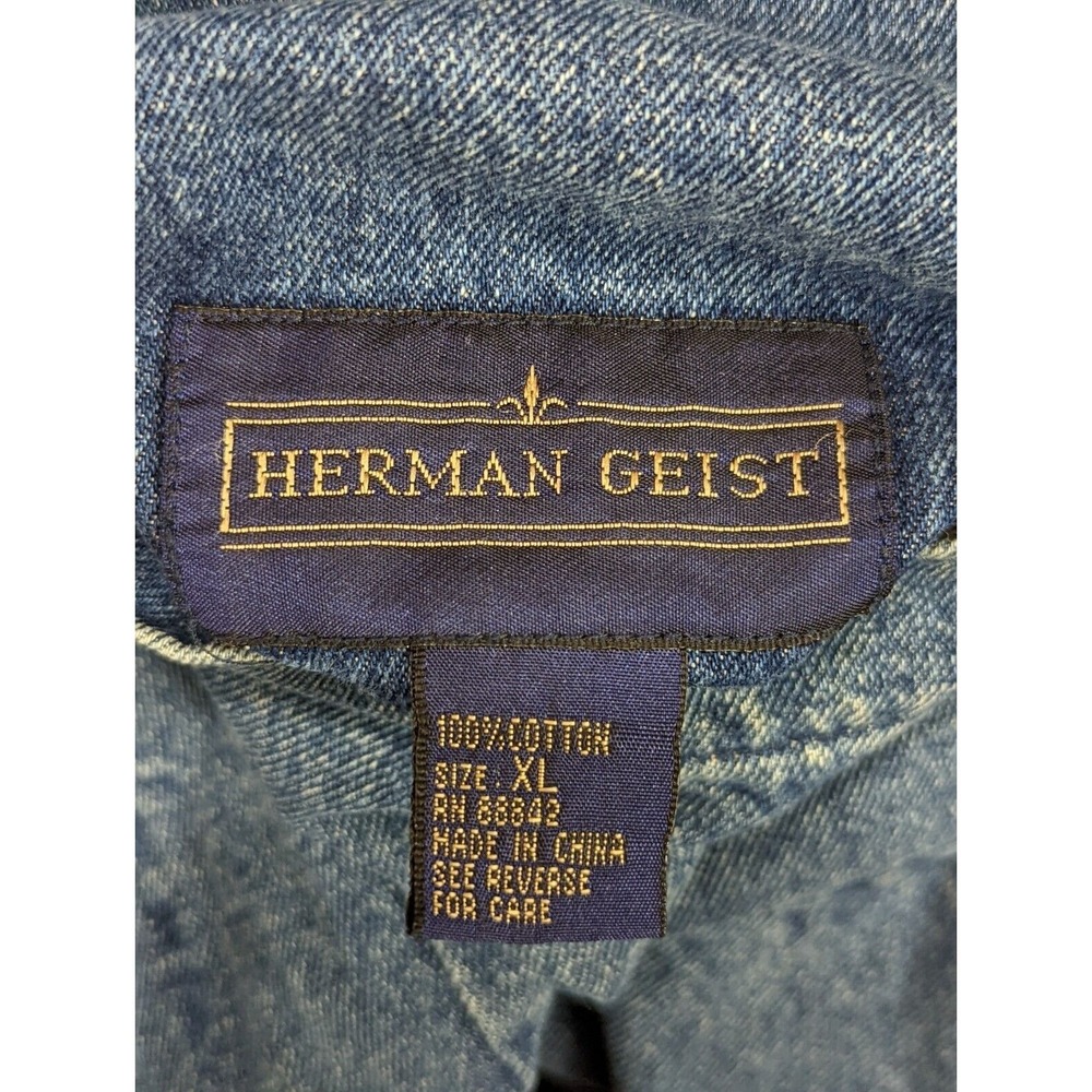 Herman Geist Denim Jacket Size XL Barn Lined Reversible Corduroy Cotton Blue - Picture 3 of 7